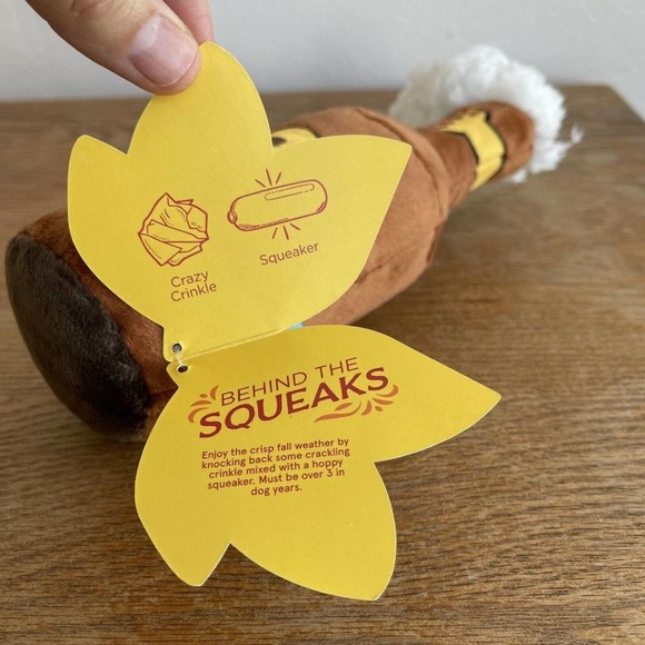 Bark Box Mutt Bunch Hard Cider Dog Toy Medium squeaker crinkle Fall New Pet Gift - Picture 7 of 7